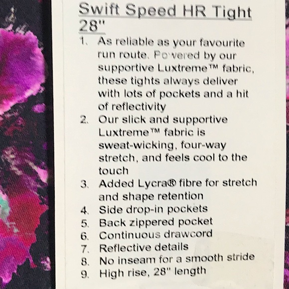 NWT Lululemon Swift Speed 28” Leggings Size 4 - Picture 9 of 10